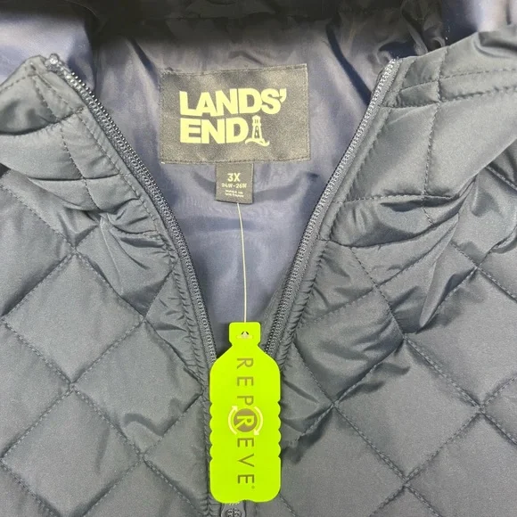NWT Lands End Feather Free Insulated Jacket Size Womens 3XL Navy Blue Full Zip - Picture 2 of 9